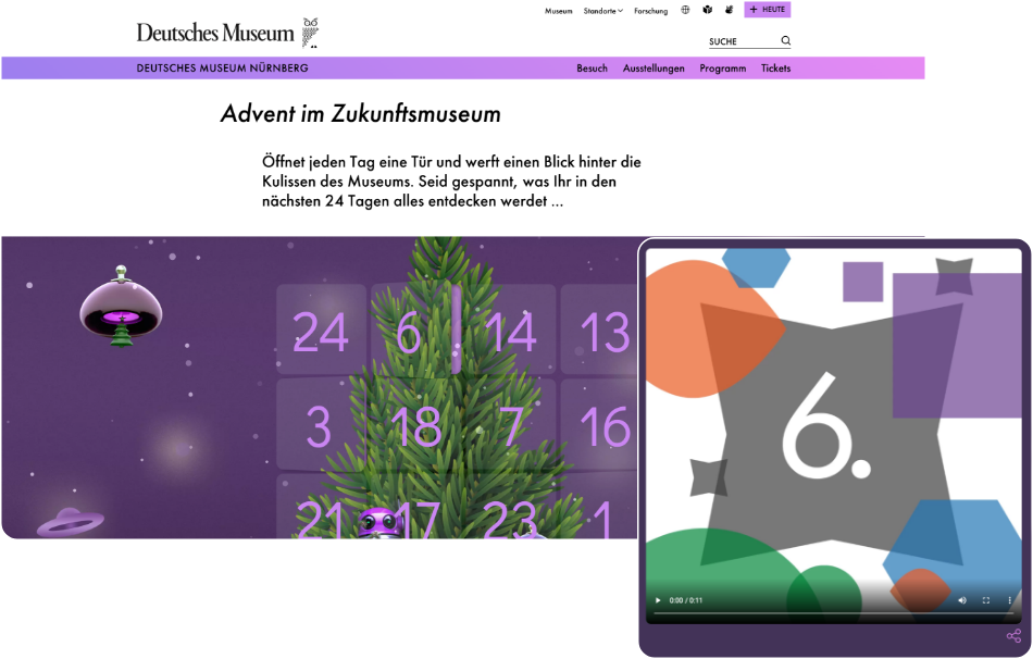 Screenshots des Deutsches Museum Kalenders
