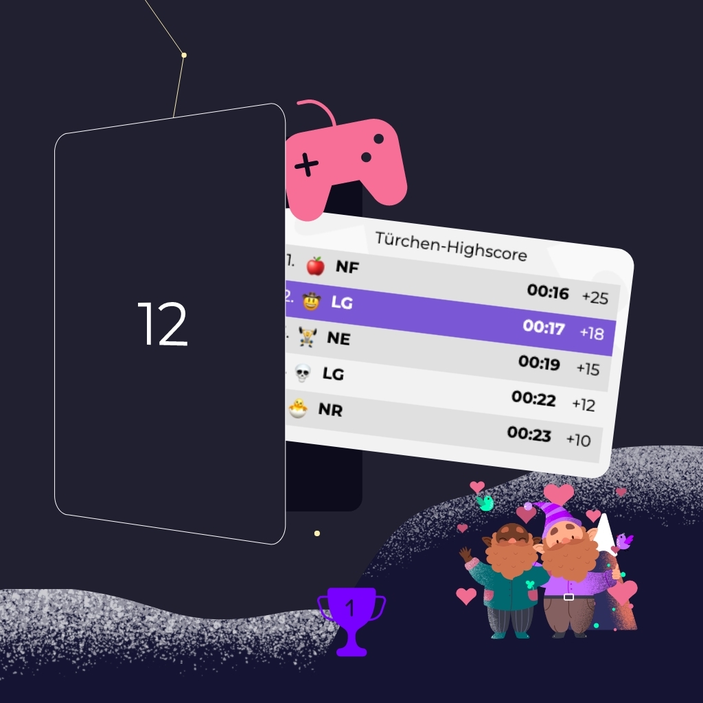 Türchen game highscores coming out of a door